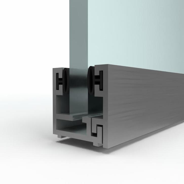 Klikprofiel 25X26X25 incl. kliklat & beglazingsrubbers-2000, Doe-het-zelf en Verbouw, Metalen, Nieuw, Ophalen of Verzenden