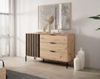 Meubella | Commode Eiken 138 cm ladekast, 100 tot 150 cm, Verzenden, Nieuw, Modern