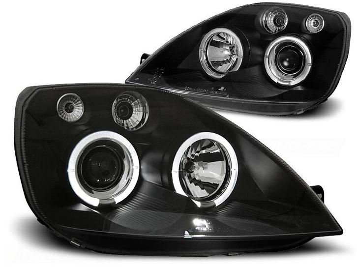 Koplampen Ford Fiesta MK6 02-05 Angel Eyes zwart, Auto-onderdelen, Overige Auto-onderdelen, Ophalen of Verzenden
