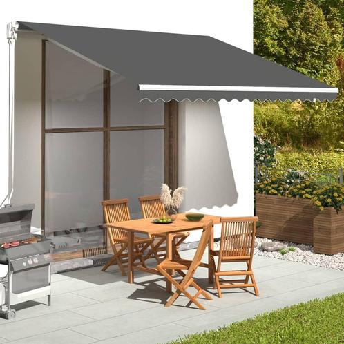vidaXL Vervangingsdoek voor luifel 4x3,5 m antracietkleurig, Tuin en Terras, Zonneschermen, Nieuw, Verzenden