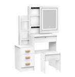 Kaptafel met Schuifspiegel, Kruk en 4 Lades, Verzenden, Nieuw