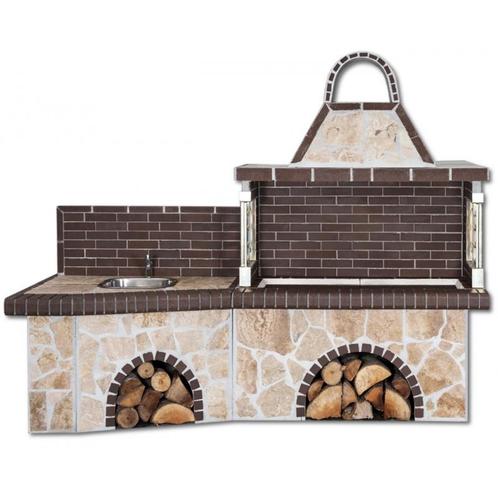Buitenkeuken set bbq met gootsteen - brown firebrick &..., Huis en Inrichting, Keuken | Keukenbenodigdheden, Ophalen of Verzenden