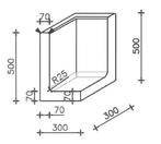 Betonnen L-hoekelement 30x30x50 zwart, Ophalen of Verzenden, Nieuw, Beton