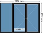 Voorraad dubbele deur met zijlicht, aluminium, zwart, Nieuw, 215 cm of meer, Ophalen of Verzenden, 120 cm of meer