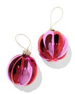 HEMA Kerstballen set 8.2cm glas strepen - 2 stuks, Diversen, Kerst, Verzenden, Nieuw