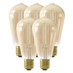 Set van 5 Calex Smart LED Lamp Edison Gold E27 7W 806lm, Nieuw