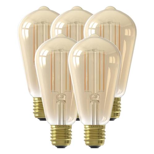 Set van 5 Calex Smart LED Lamp Edison Gold E27 7W 806lm, Huis en Inrichting, Lampen | Losse lampen