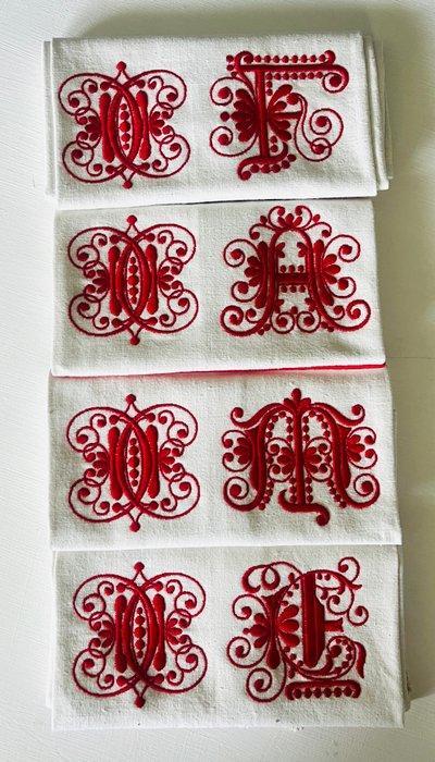 4 Asciugamani- Salviette- Teli mano- Cucina- Bagno- Torchon-, Antiek en Kunst, Curiosa en Brocante
