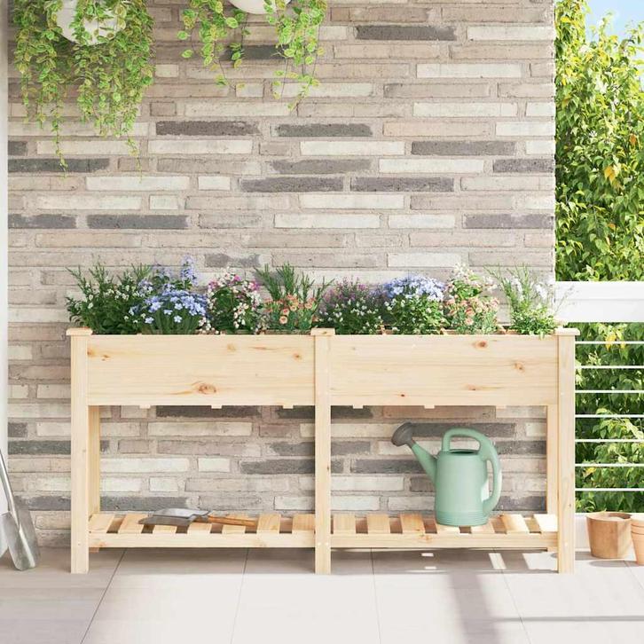 vidaXL Tuin Bloempot Beige 161.5 x 45 x 76.5 cm Massief, Tuin en Terras, Bloembakken en Plantenbakken, Minder dan 60 cm, Nieuw