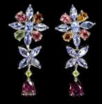 Zonder Minimumprijs - Oorbellen Zilver Granaat - Tanzaniet -, Sieraden, Tassen en Uiterlijk, Oorbellen, Nieuw