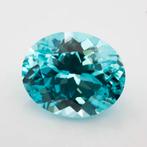 Blue Paraiba colored Sapphire - Oval Cut - Lab Grown - AGL, Verzenden, Nieuw