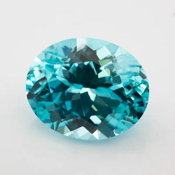 Blue Paraiba colored Sapphire - Oval Cut - Lab Grown - AGL beschikbaar voor biedingen