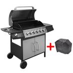 Gasbarbecue 6+1 kookzone zwart en zilver (Vuurkorf)