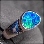 Natuurlijk Boulder-Opal-ring uit Australië – 925er zilver, Verzamelen, Mineralen en Fossielen