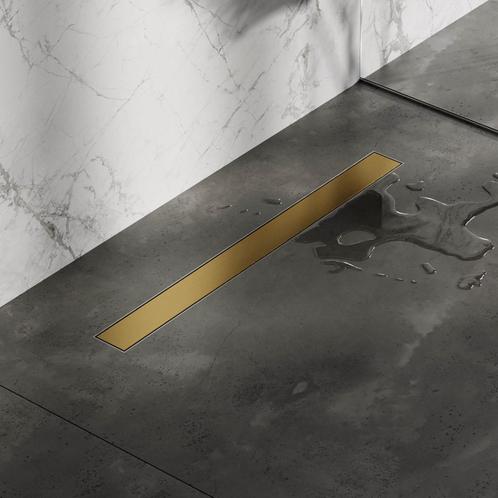 Douchegoot Brauer Goud Inclusief Vloerflens 90x7 cm Zero, Doe-het-zelf en Verbouw, Sanitair, Douche, Nieuw, Ophalen of Verzenden