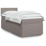 vidaXL Boxspring met matras stof taupe 90x200 cm, Huis en Inrichting, Slaapkamer | Bedden, 90 cm, Eenpersoons, Verzenden, Nieuw