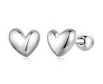 Hartjes oorbellen - 925 Sterling zilver - Schroefsluiting, Verzenden, Nieuw, Knopjes of Stekers, Zilver