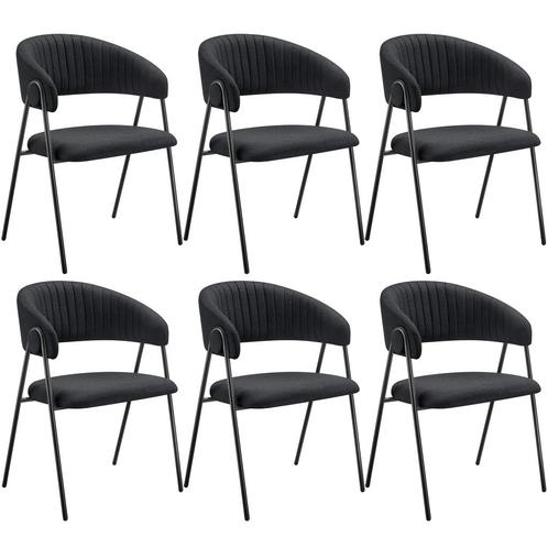 Eetkamerstoel Bedano, gestoffeerd, geweven stof, 150 kg - zw, Huis en Inrichting, Stoelen, Verzenden