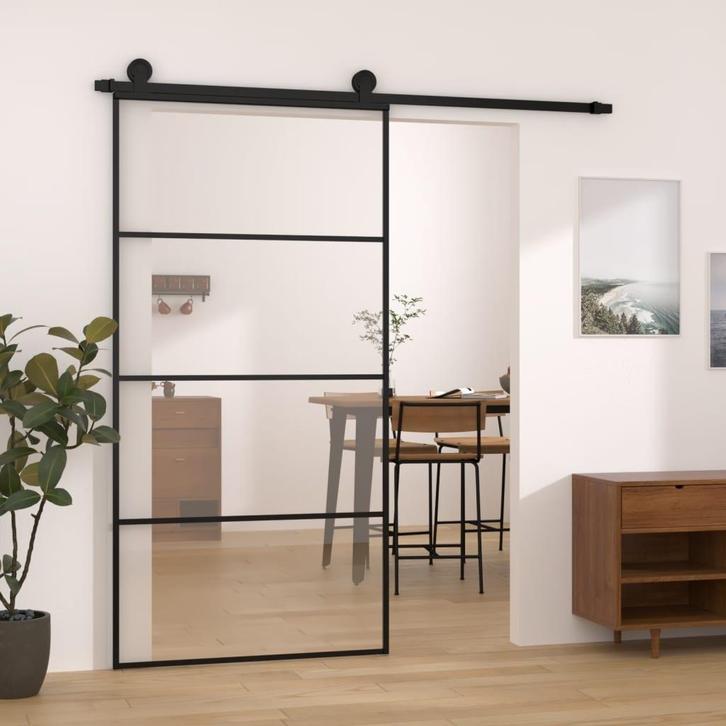 vidaXL Schuifdeur met beslag 102,5x205 cm ESG-glas en, Doe-het-zelf en Verbouw, Deuren en Horren, Nieuw, Verzenden