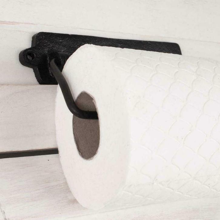 Industriele toiletrolhouder - WC ROLHOUDER - metaal, Huis en Inrichting, Badkamer | Badtextiel en Accessoires, Overige typen, Zwart