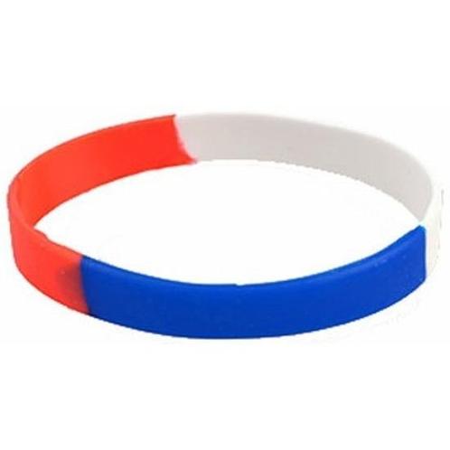 Rood wit blauw armbandje - Polsbandjes, Hobby en Vrije tijd, Feestartikelen, Ophalen of Verzenden