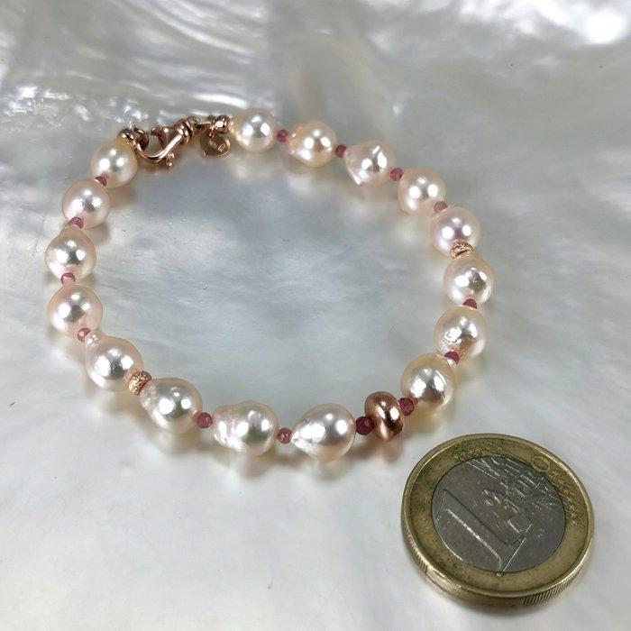 Armband Zilver Parel - Toermalijn - Akoya BQ 7x7,5 mm, Sieraden, Tassen en Uiterlijk, Armbanden