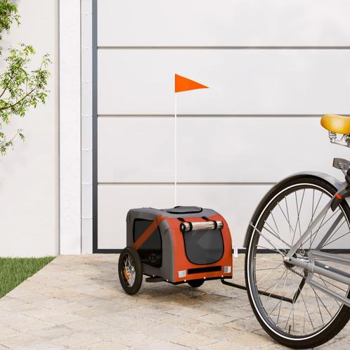 vidaXL Hondenfietstrailer oxford stof en ijzer oranje en, Dieren en Toebehoren, Overige Dieren-accessoires, Nieuw, Verzenden