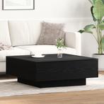 vidaXL Salontafel Zwart Eiken 80x80x31 cm Gelaagd Hout, 50 tot 100 cm, Verzenden, Vierkant, Nieuw