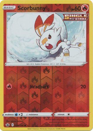 Scorbunny 026/198 reverse holo Chilling Reign, Hobby en Vrije tijd, Verzamelkaartspellen | Pokémon, Losse kaart, Nieuw, Foil, Ophalen of Verzenden