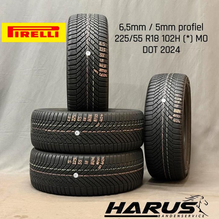 225/55/18 102H * MO Pirelli winterbanden 6,5/5mm profiel 4X, Auto-onderdelen, Banden en Velgen, 18 inch, Erkend duurzaam, Winterbanden