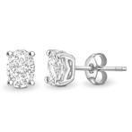 Oorstekers - 18 karaat Witgoud - 1.07ct. tw. Diamant