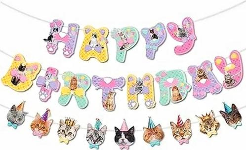 Dubbele kattenslinger Happy Birthday Cats XL, Dieren en Toebehoren, Katten-accessoires, Nieuw, Verzenden