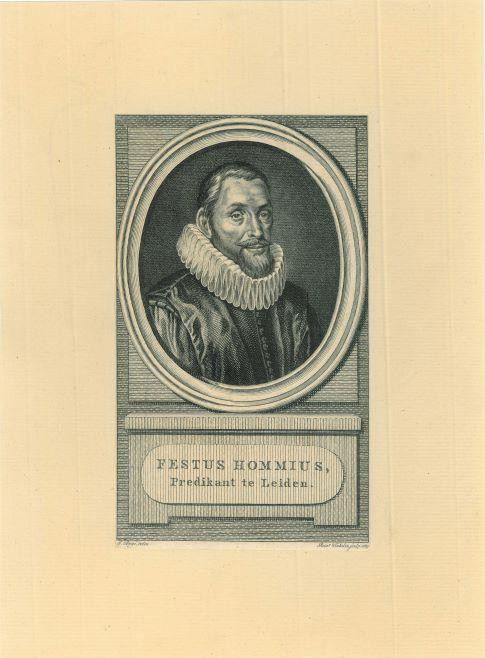 Portrait of Festus Hommius, Antiek en Kunst, Kunst | Etsen en Gravures
