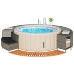 vidaXL Hottub-ombouw poly rattan massief acaciahout grijs, Verzenden, Nieuw