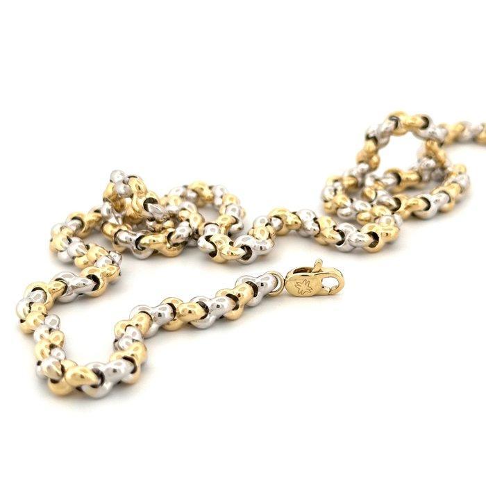Handmade - Halsketting - 16 g - 18 karaat Geel goud, Witgoud, Sieraden, Tassen en Uiterlijk, Kettingen