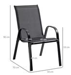 2 Stapelbare Tuinstoelen – Ademend Textileen en Metaal, Tuin en Terras, Tuinstoelen, Verzenden, Nieuw