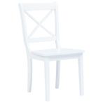 Eetkamerstoelen 4 st massief rubberwood wit ( Poef) ( Poef), Huis en Inrichting, Stoelen, Verzenden, Nieuw