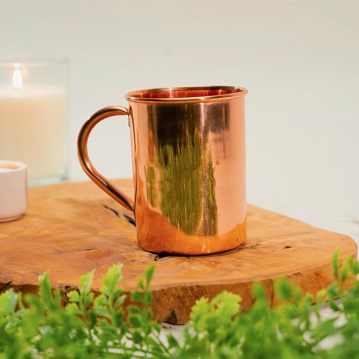 Puur Koperen Mok met Messing Handvat - 400 ml, Huis en Inrichting, Keuken | Servies, Ophalen of Verzenden