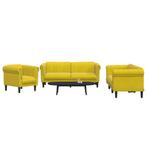 vidaXL 3-delige Loungeset fluweel geel, Verzenden, Nieuw, Vierpersoons of meer, Stof