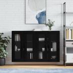 vidaXL Hangkasten 2 st bewerkt hout zwart, Verzenden, Nieuw, Overige houtsoorten
