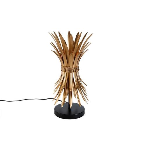 Art Deco tafellamp goud - Wesley, Huis en Inrichting, Lampen | Tafellampen, Nieuw, Overige materialen, Minder dan 50 cm