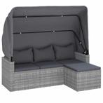 3-Zits Tuinbank Rattan met Dak | Tweedekansje | OP=OP, Tuin en Terras, Tuinbanken, Ophalen of Verzenden, Nieuw, Rotan