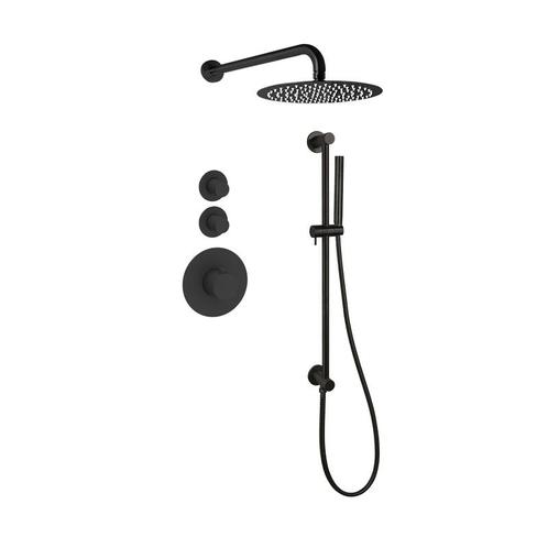 Sani Royal Pro Inbouw Regendouche Mat Zwart Messing, Doe-het-zelf en Verbouw, Sanitair