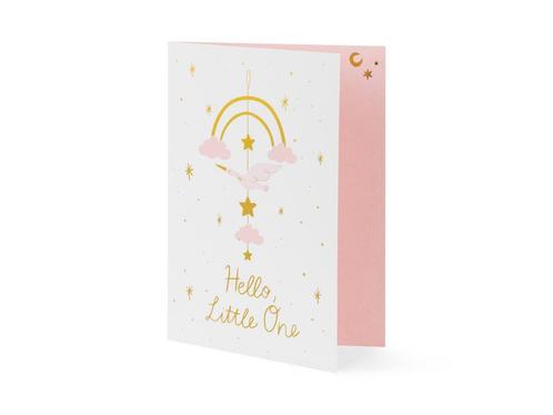 Roze Uitnodigingen Hello Little One 14x 20cm 11st, Hobby en Vrije tijd, Feestartikelen, Nieuw, Verzenden