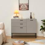Sideboard Lavangen commode 75x100x35 cm lichtgrijs en zwart, Verzenden, Nieuw