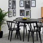Ronde eetkamertafel | Zwart houten eettafel | 4 persoons, Huis en Inrichting, 100 tot 150 cm, Verzenden, Rond, Nieuw