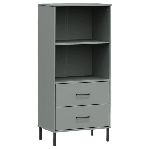 Boekenkast Grijs Massief Hout - Retourdeal - 55% Korting!, Huis en Inrichting, Kasten | Boekenkasten, 25 tot 50 cm, Nieuw, 100 tot 150 cm