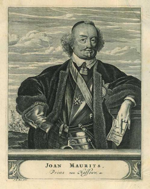 Portrait of John Maurice, Prince of Nassau-Siegen, Antiek en Kunst, Kunst | Etsen en Gravures