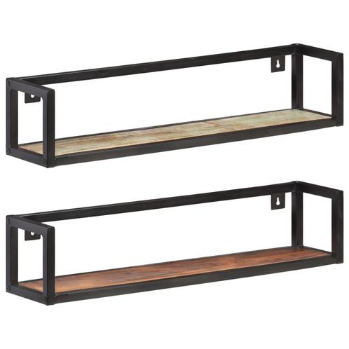 vidaXL Wandschappen 2 st 80 cm massief gerecycled hout, Huis en Inrichting, Woonaccessoires | Wandplanken en Boekenplanken, Nieuw