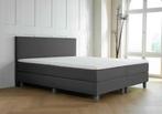 ACTIE! Boxspring Turijn 140 200 Antraciet, Verzenden, Nieuw, 140 cm, Twijfelaar
